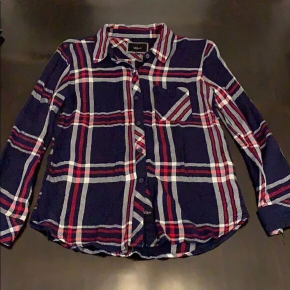 Rails Blue Red & White Flannel size S - Picture 1 of 3